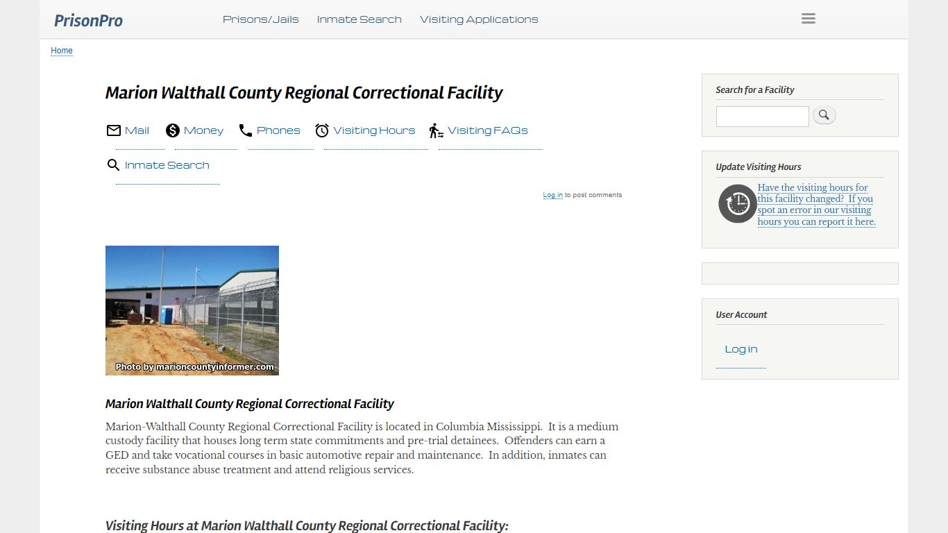 Marion Walthall County Regional Correctional Facility ...