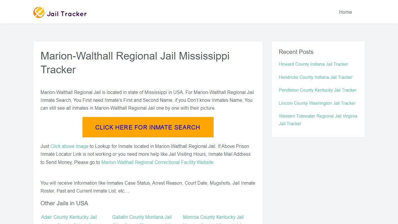 Marion-Walthall Regional Jail Mississippi Tracker - Inmate ...
