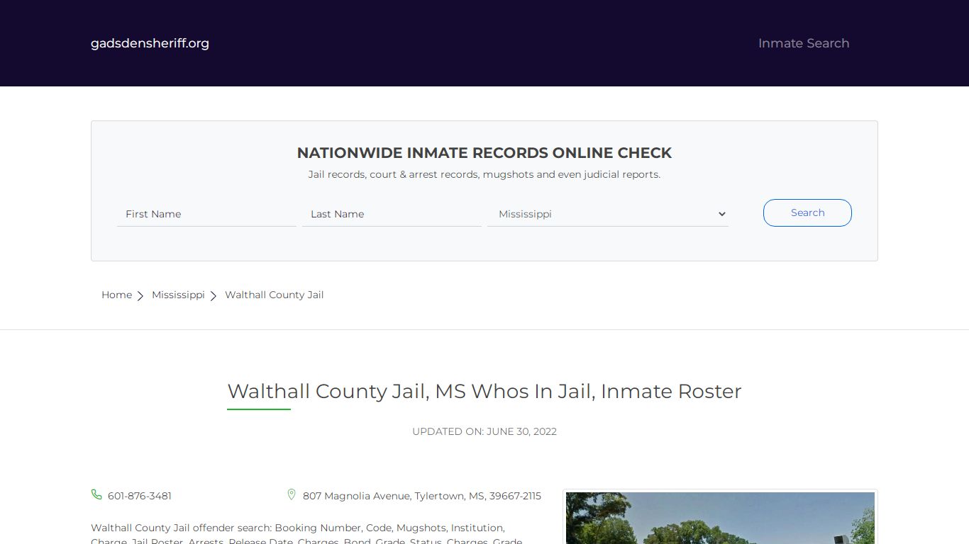 Walthall County Jail, MS Inmate Roster, Whos In Jail